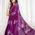 Purple purple embroidered saree with blouse piece