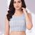 Silver polyester elastin zari stretchable round neck sleeveless blouse