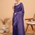 Purple women ethnic motifs woven design kanjeevaram saree