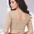 Beige polyester elastin zari stretchable blouse round neck elbow length sleeves blouse