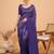 Purple women ethnic motifs woven design kanjeevaram saree