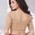 Gold polyester elastin zari stretchable blouse round neck elbow length sleeves blouse