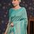 Blue ethnic motifs zari silk blend designer kanjeevaram saree