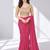 Gold polyester elastin zari stretchable blouse round neck elbow length sleeves blouse
