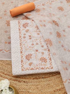 Printed Linen Unstitched Dress Material 1