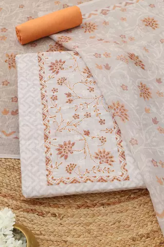 Printed Linen Unstitched Dress Material