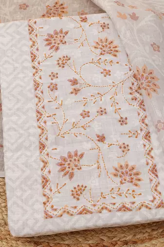 Printed Linen Unstitched Dress Material