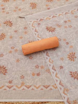 Printed Linen Unstitched Dress Material 3