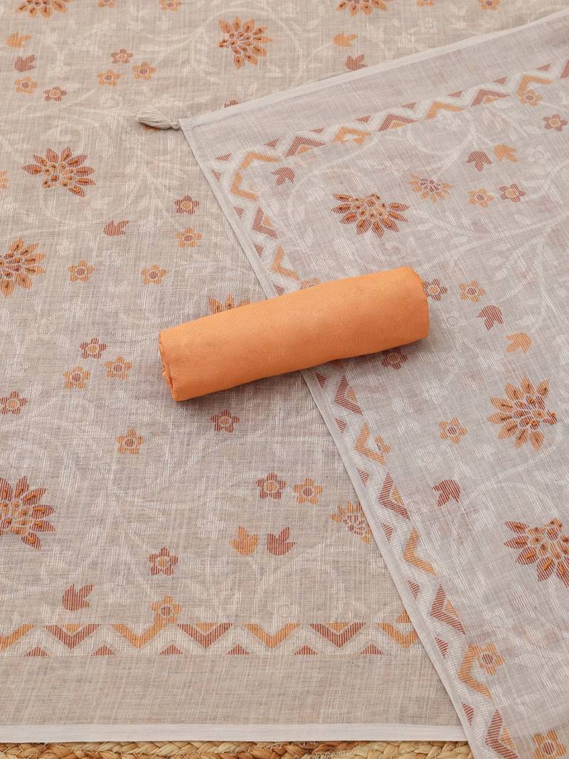 Printed Linen Unstitched Dress Material