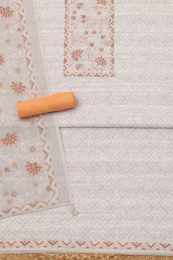 Printed Linen Unstitched Dress Material