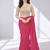 Beige polyester elastin zari stretchable blouse round neck 3/4 sleeve blouse