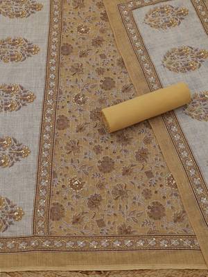 Printed Linen Unstitched Dress Material 3
