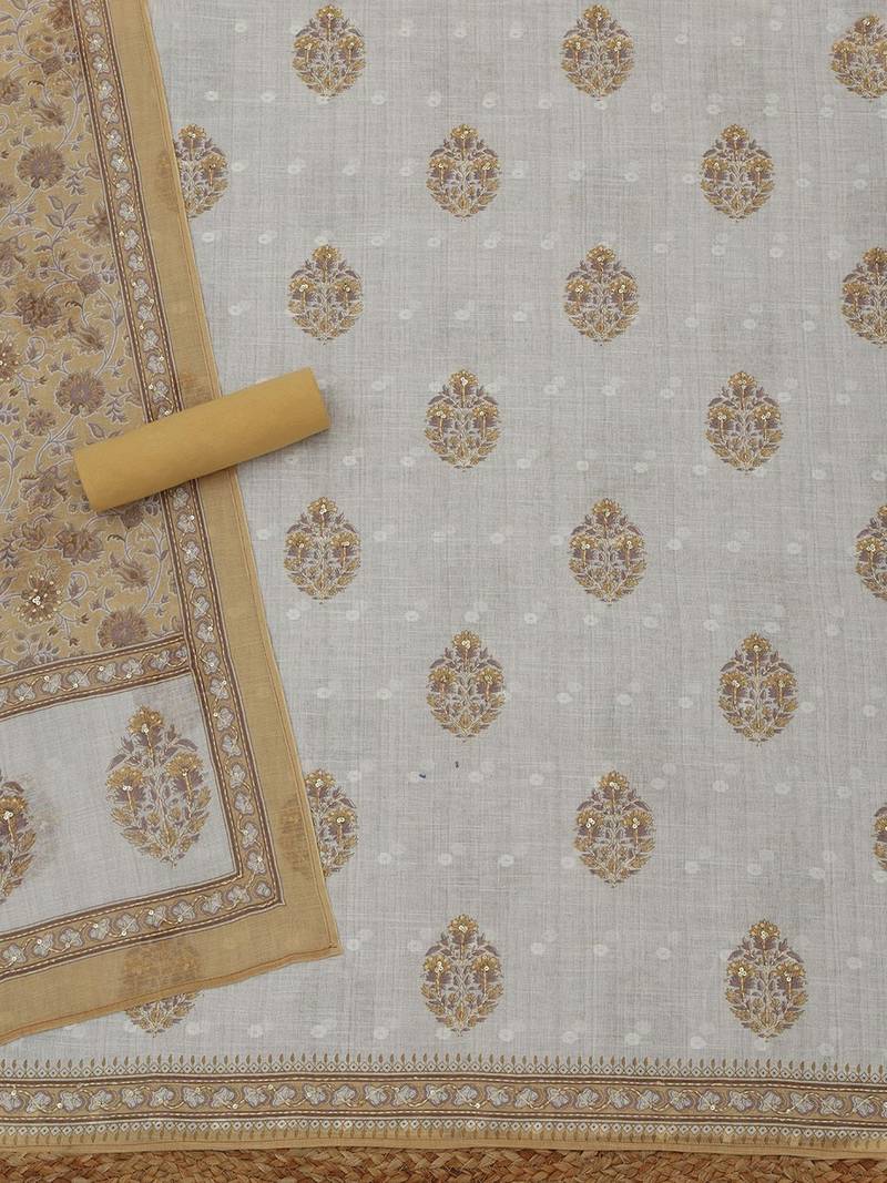 Printed Linen Unstitched Dress Material