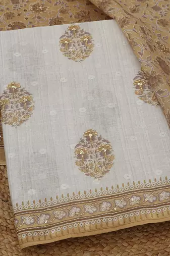 Printed Linen Unstitched Dress Material