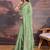 Green embroidered saree with blouse