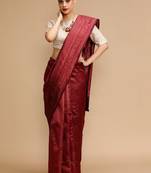 Maroon woven design banarasi sarees