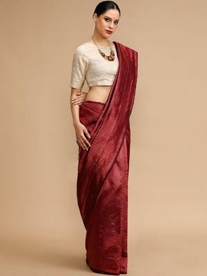 Maroon woven design banarasi sarees 3