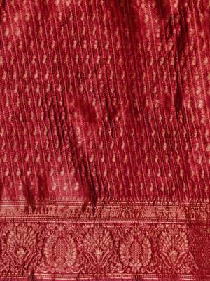 Maroon woven design banarasi sarees 4
