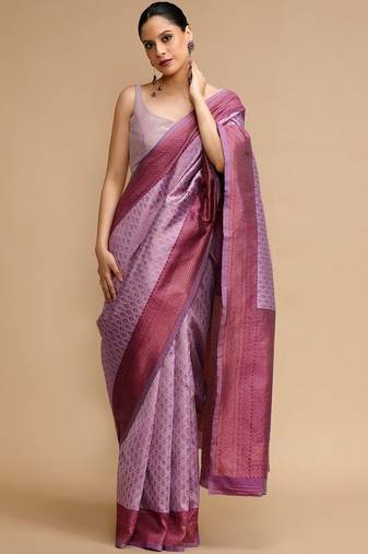Lavender woven design sarees