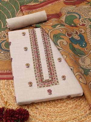 Printed Linen Unstitched Dress Material 1
