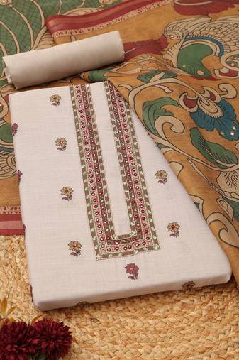 Printed Linen Unstitched Dress Material