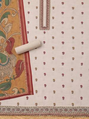 Printed Linen Unstitched Dress Material 3