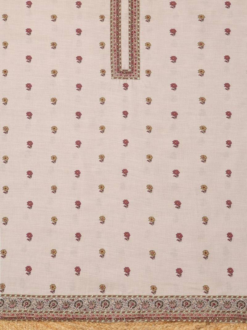 Printed Linen Unstitched Dress Material