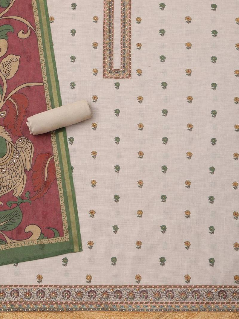 Printed Linen Unstitched Dress Material