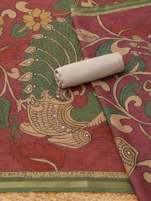 Printed Linen Unstitched Dress Material 4