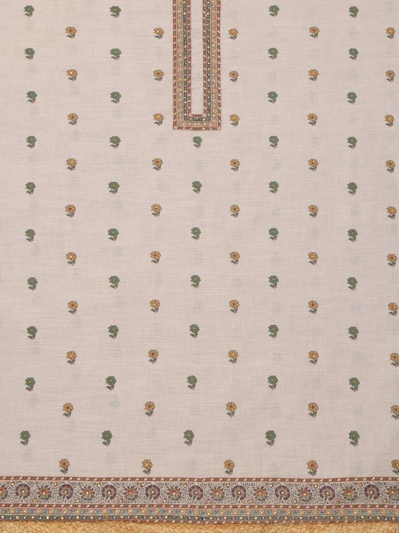 Printed Linen Unstitched Dress Material