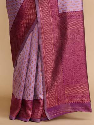 Lavender woven design sarees 5