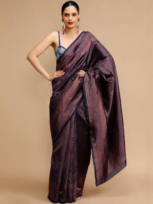 Blue woven design sarees 1