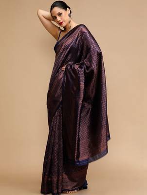 Blue woven design sarees 3