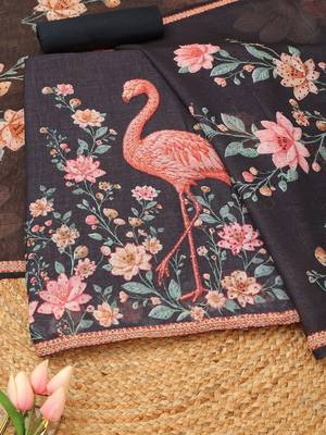Printed Linen Unstitched Dress Material 1