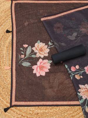 Printed Linen Unstitched Dress Material 4