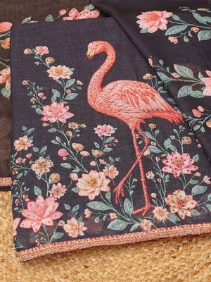 Printed Linen Unstitched Dress Material 5