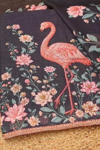 Printed Linen Unstitched Dress Material