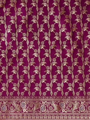 Purple woven design banarasi sarees 4