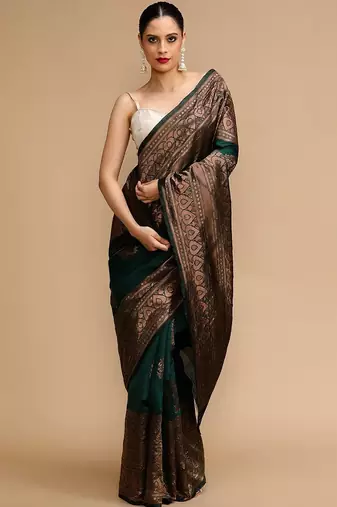 Green woven design banarasi sarees