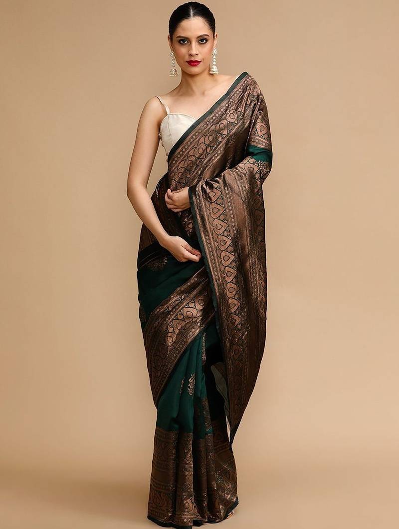 Green woven design banarasi sarees