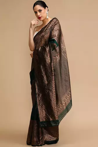 Green woven design banarasi sarees