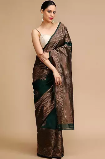 Green woven design banarasi sarees