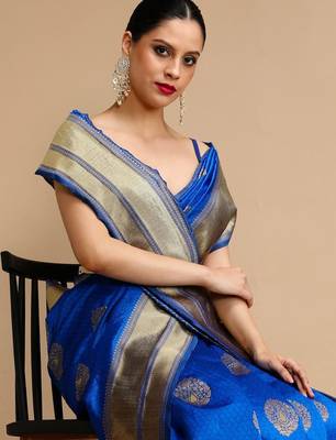 Blue woven design sarees 2