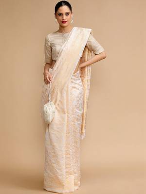 Off white woven design sarees 1