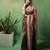 Maroon satin woven saree with blouse
