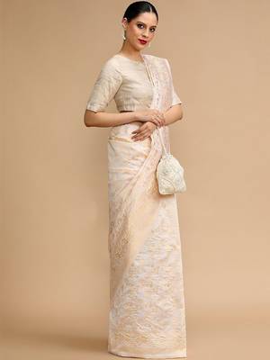 Off white woven design sarees 3