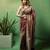 Maroon satin woven saree with blouse