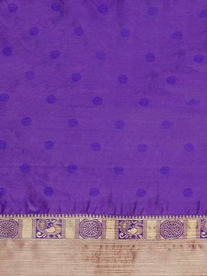 Lavender woven design banarasi saree 4