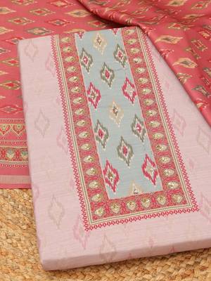 Printed Art Silk Unstitched Dress Material 1