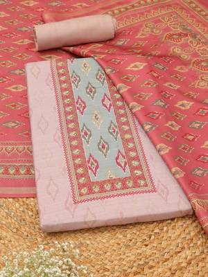 Printed Art Silk Unstitched Dress Material 2